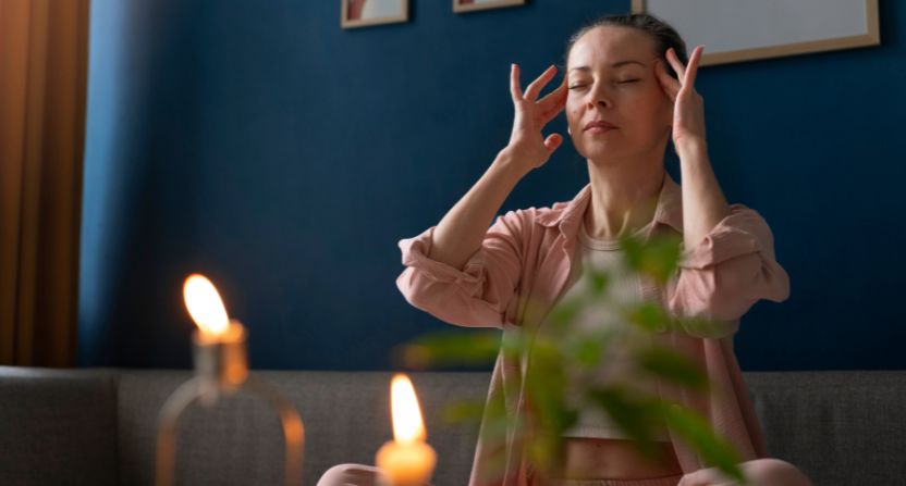 Personne en pleine relaxation